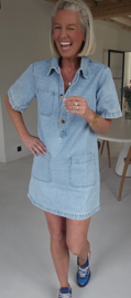 THE PERFECT JEANS dress short-sleeved soft blue