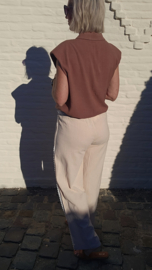 FALLINE sleeveless shirt coffee