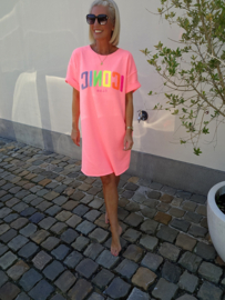 ICONIC sweatshirt dress neon pink