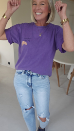 SUNDAYS ARE FOR CROISSANTS cotton T-shirt purple