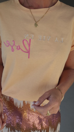 LA VIE EN ROSE cotton T-shirt peach