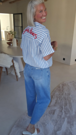 SEASIDE LOVERS short-sleeved shirt blue