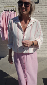 JANE striped tetra shirt pink