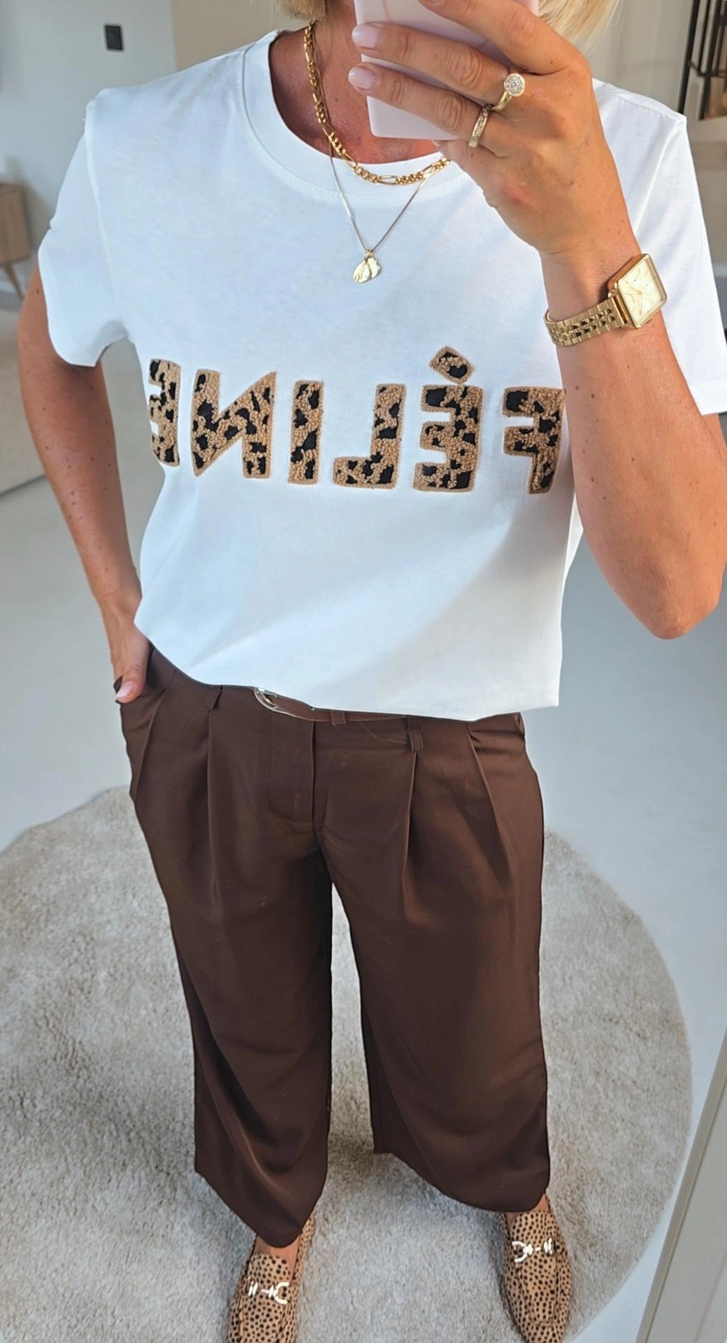 FÉLINE cotton T-shirt white