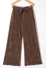 ARIEL lurex wide leg pants coffee