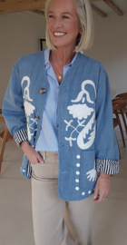 AVELIN oversized jacket washed blue