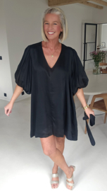 MILENA satin dress black