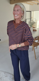 AMANDA striped sweatshirt chocolat navy
