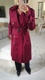 JOLANDE maxi trench coat wine