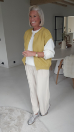 AZUR zip gilet capri mustard