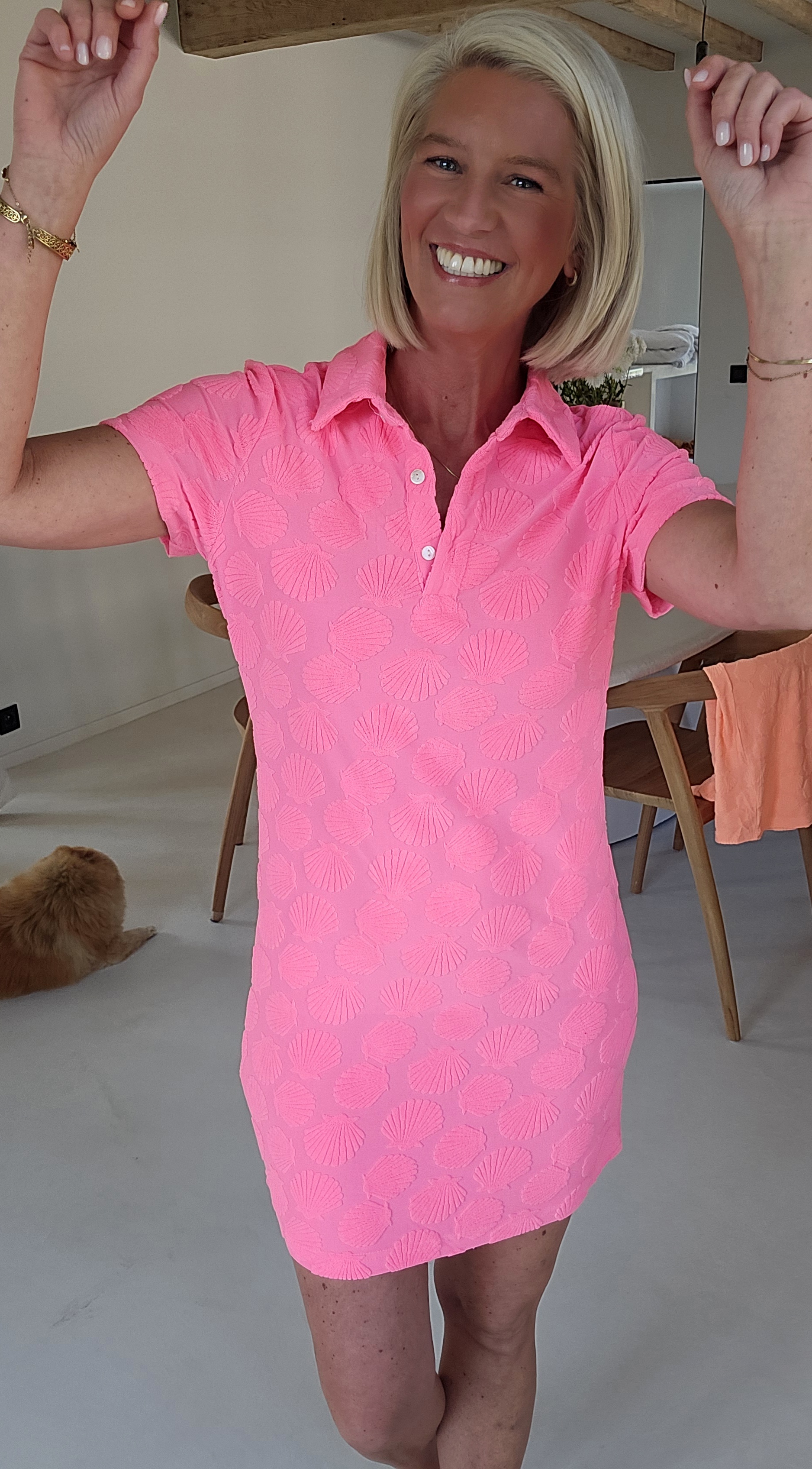 JOLIA terry dress neon pink