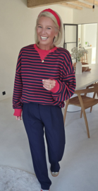 AMANDA striped sweatshirt navy red
