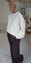FAUVE oversized cotton sweatshirt ecru