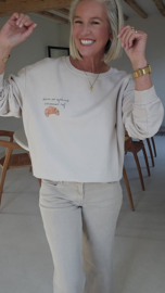 SUNDAYS ARE FOR CROISSANTS cotton sweatshirt beige