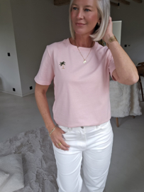 PALMTREE cotton tee soft pink