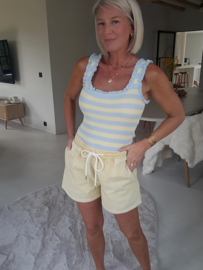 JULIE striped viscose top blue yellow