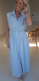 KIRA viscose linen maxi dress baby blue