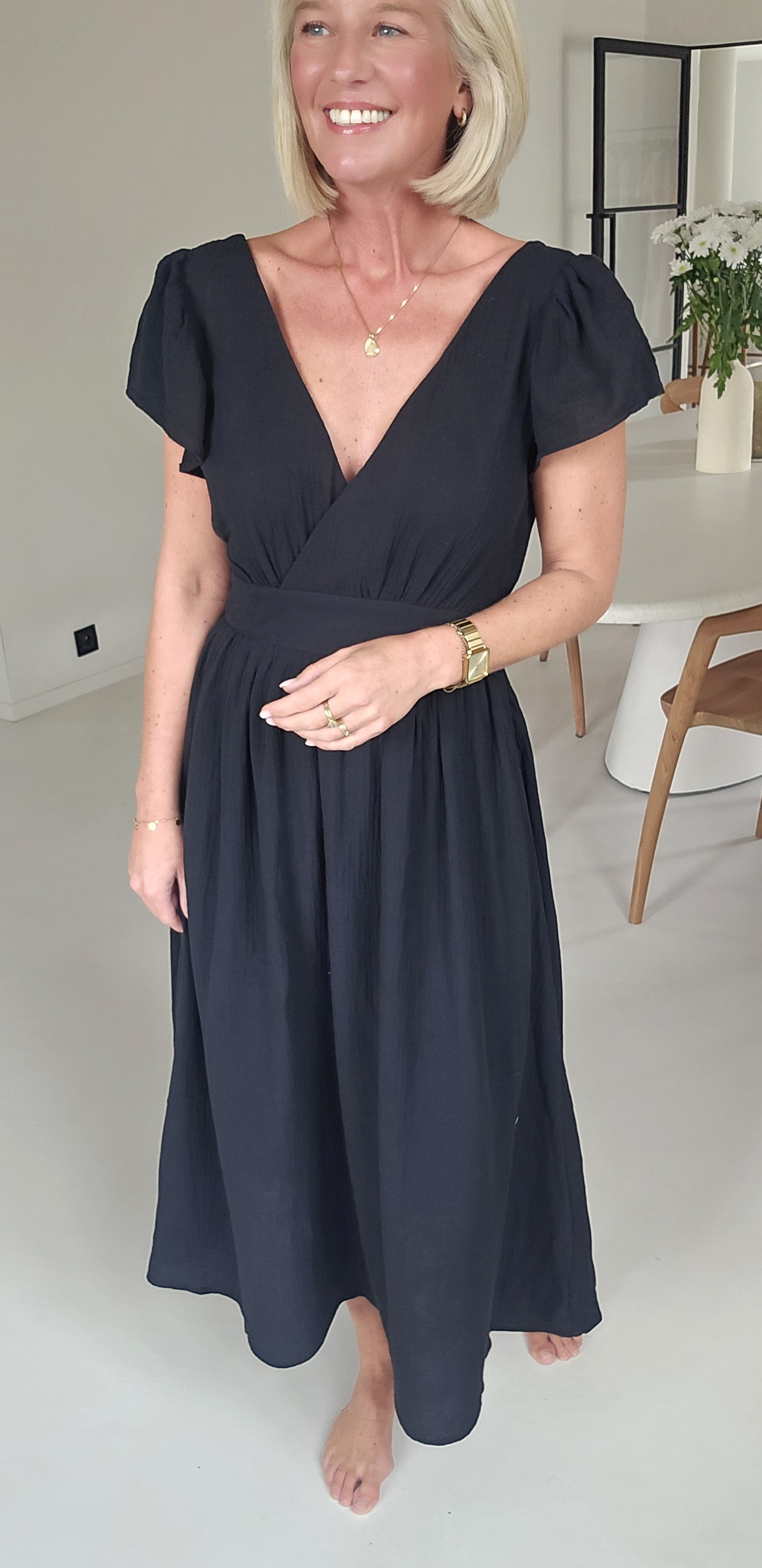 SAMANTE maxi tetra dress black