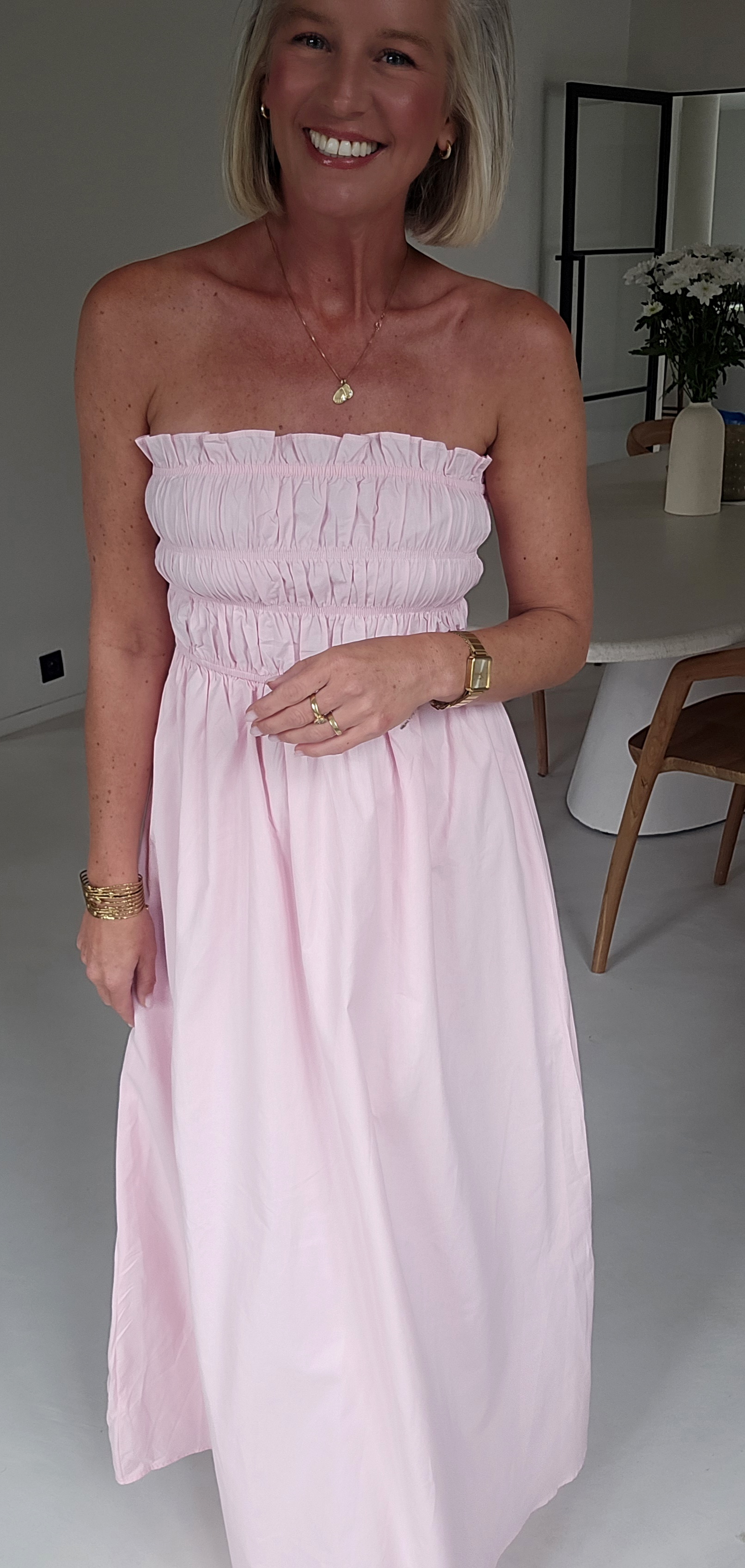 BENTHE bustier dress soft pink