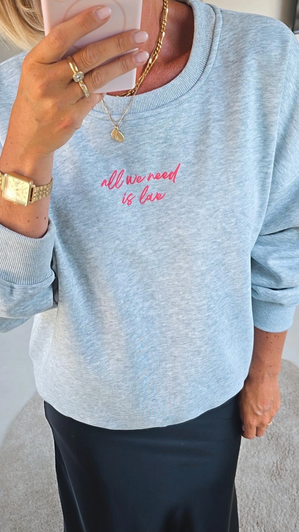 ALL WE NEED IS LOVE sweatshirt grey