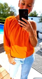 EMMA one-sleeve blouse orange