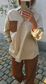 MADISON oversized cotton shirt beige