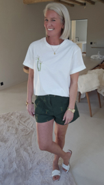 PALMTREE cotton shorts khaki