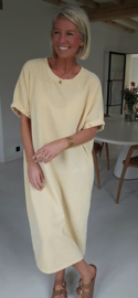 MANDIE soft velvet maxi dress pastel yellow