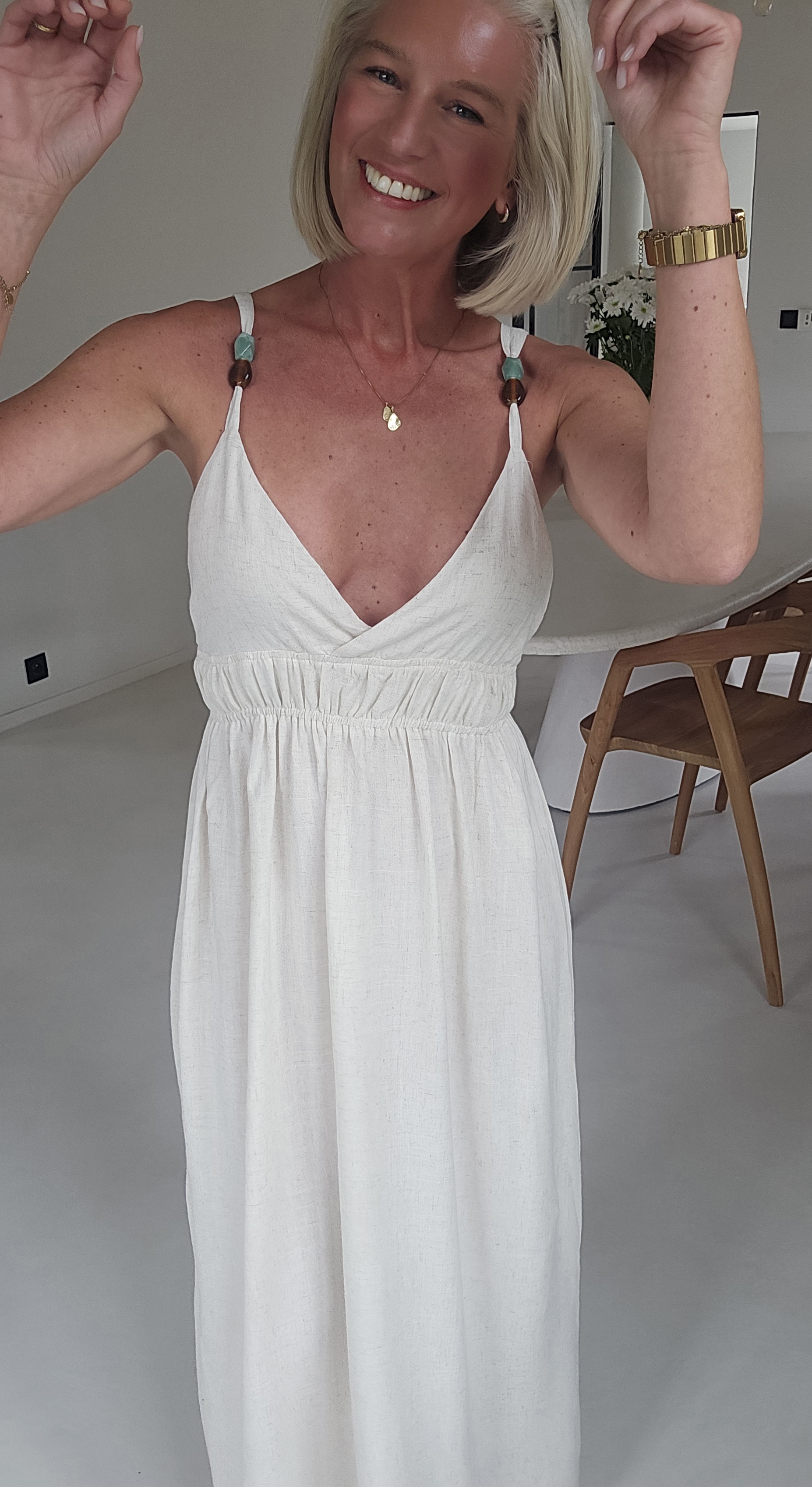 STERRE maxi viscose linen dress