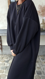 ROBYN maxi sweatshirt fleece dress black