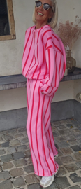 LUCIA striped cotton sweatshirt pink