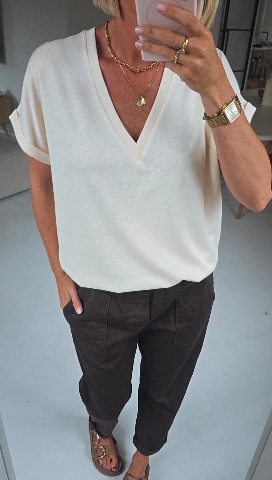 INA viscose tee cream