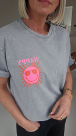 HAPPY cotton T-shirt grey