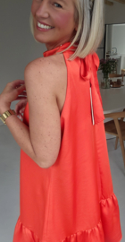 HAVY silky satin dress soft peachy orange