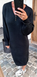 LYNA maxi knit dress black