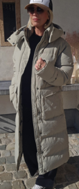 TAMMIE maxi winter puffer coat soft taupe