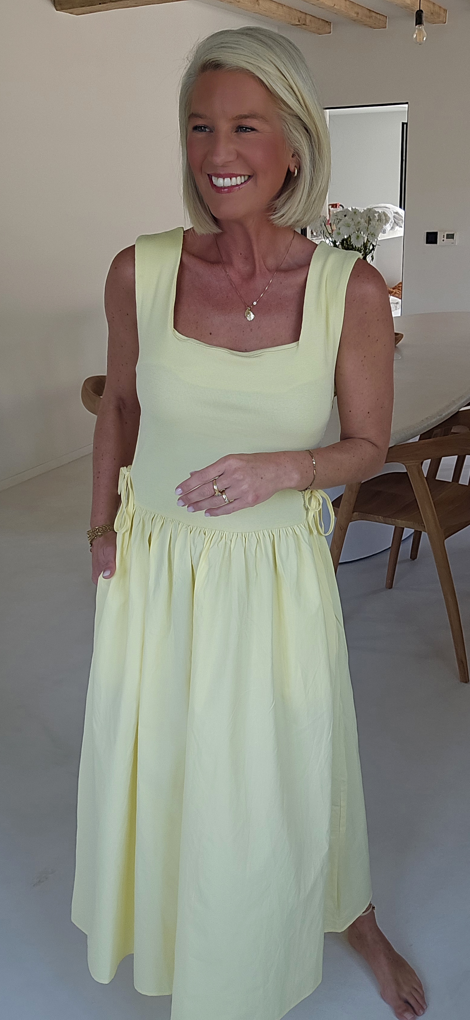MINKA maxi dress soft yellow