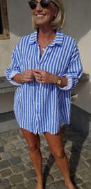 PUGLIA oversized striped tetra shirt