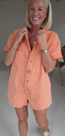 JINA jeans playsuit peach