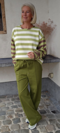 LOEBIDOE striped sweatshirt olive