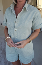 JINA denim playsuit sage green