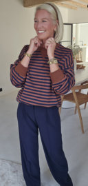 AMANDA striped sweatshirt chocolat navy