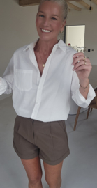 AVA basic cotton shirt white