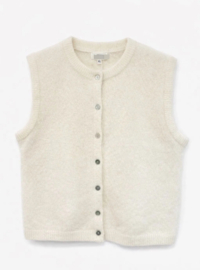 ELENE sleeveless knit cardigan curve off-white