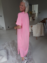 TINA striped maxi dress fuschia