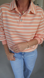 SONIE polo striped sweatshirt peach