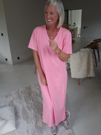 TINA striped maxi dress fuschia