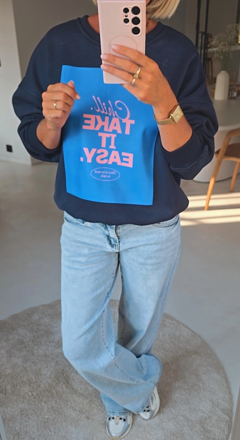 TAKE IT EASY sweatshirt navy