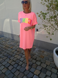 ICONIC sweatshirt dress neon pink