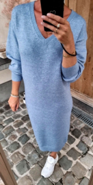 LYNA maxi knit dress jeans blue